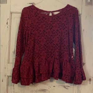 Boutique lace peplum top